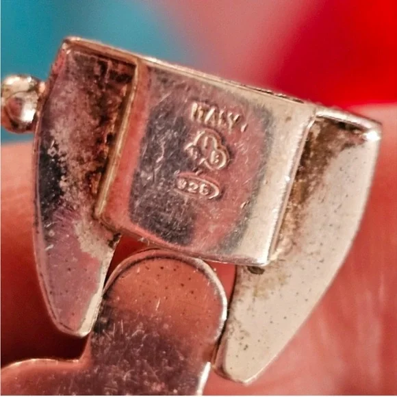 ITALIAN 925 STAMPED VINTAGEGE STERLINGG SILVER SHELL LINK BRACELET 71/2 “  LUXE - Picture 5 of 6